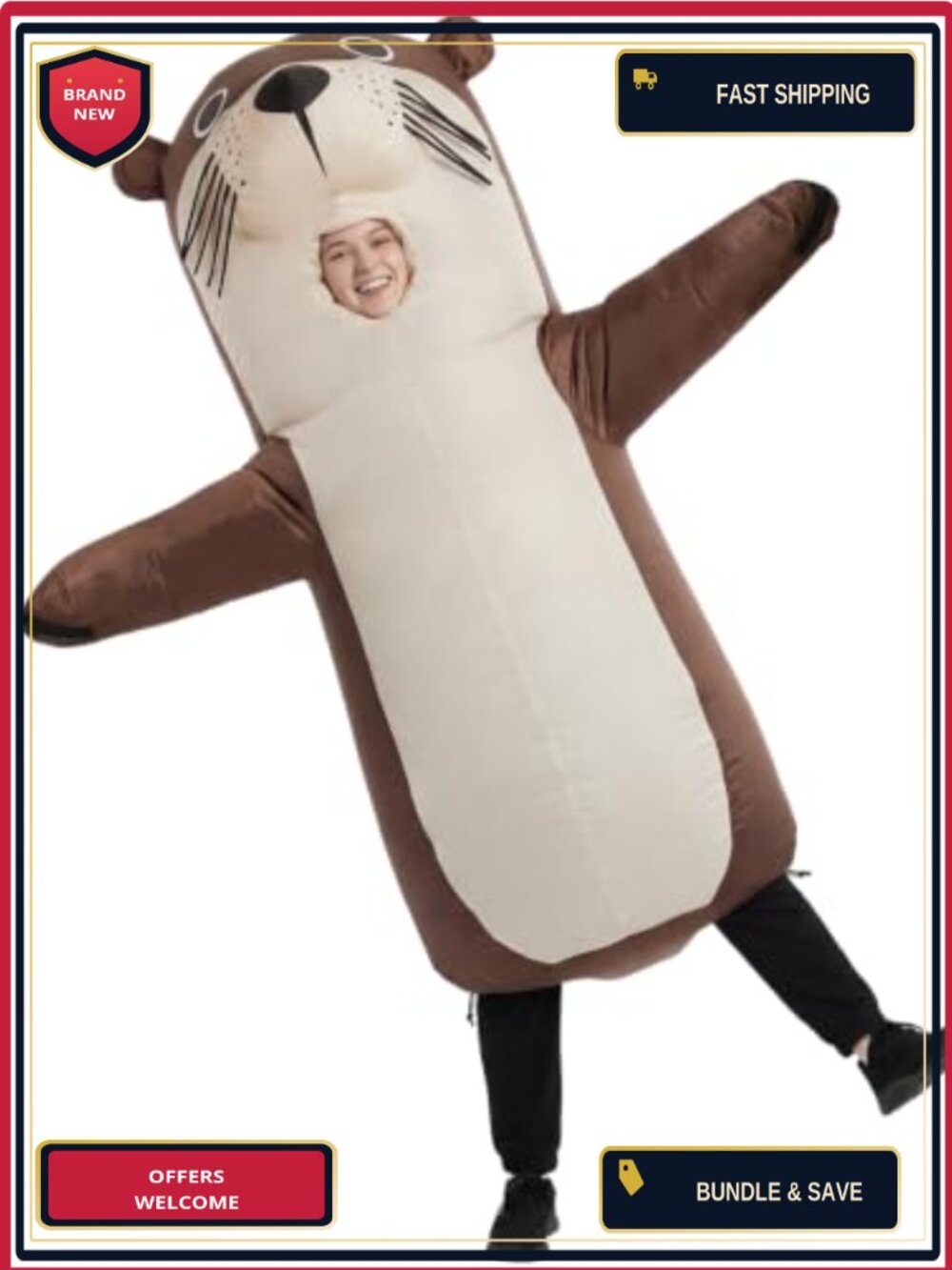 Inflatable Otter Costume Adult Funny Blow Up Halloween Cosplay